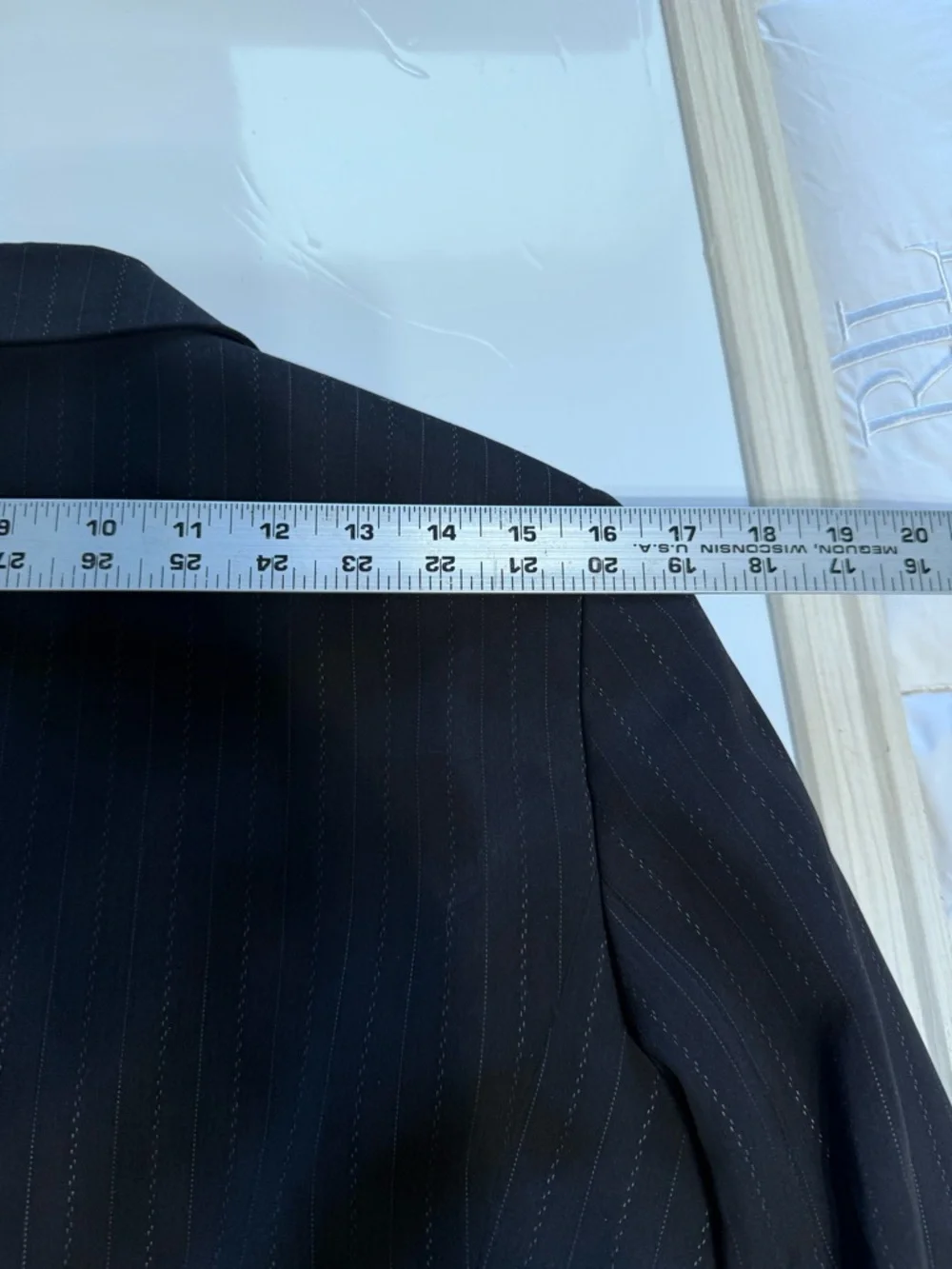 Kasper Black Pinstripe Two-Button Blazer Jacket Sz 10P